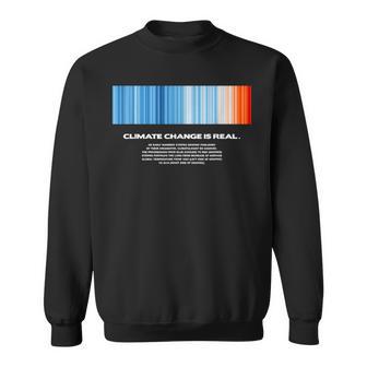 Global Warming Blue Red Stripe Climate Change Is Real Stop Sweatshirt - Geschenkecke