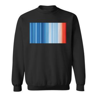 Global Warming Blue Red Stripe Pattern Sweatshirt - Geschenkecke