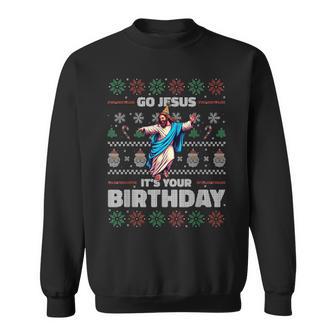 Go Jesus It's Your Birthday Fun Ugly Christmas Sweater Meme Sweatshirt - Geschenkecke