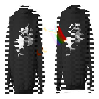 Goose New Inclusive Rainbow Pride Flag LGBTQIA Gay Pride Sweatshirt - Monsterry