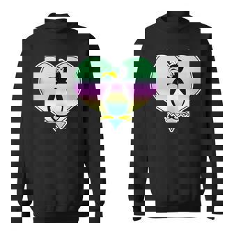 Goth Pastel Penguin Sad Eyes & Heart Tank Top Sweatshirt - Monsterry