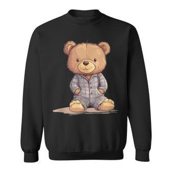 Great Teddy Bear In Soft And Cosy Pyjamas Sweatshirt - Geschenkecke