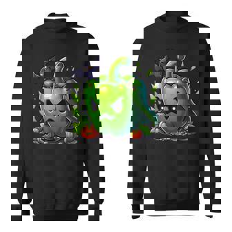 Green Pepper Graphic Vegetable Easy Halloween Costume Sweatshirt - Monsterry