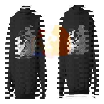 Guy Arm Wrestling With Bear Sweatshirt - Monsterry