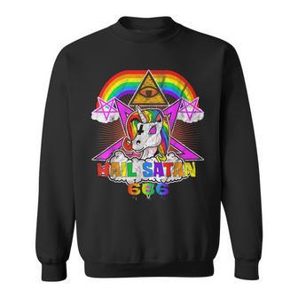 Hail Satan Einhorn Pentagramm 666 Okkult Gothic Sweatshirt - Geschenkecke