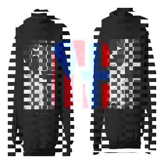 Half Puerto Rican Half Norwegian Flag Heritage Pride Roots Sweatshirt - Monsterry