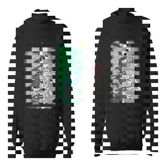 Half Sorta Scary Merry Sorta Christmas Skeleton Tree Santa Sweatshirt - Monsterry