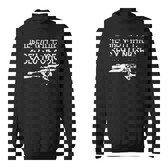 Halloween Couple Costume Skeleton Here With The Sexy Nurse Sweatshirt - Monsterry