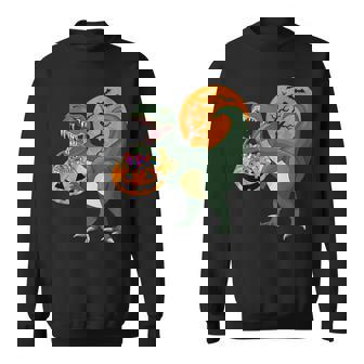 Halloween Dinosaur Pumpkin Scary T Rex Boy Kid Dino Sweatshirt - Monsterry