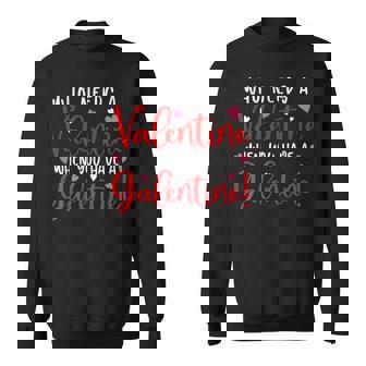 Happy Galentines Day Adult Women's Black Small Modern Straight Fit Round Neck Sweatshirt - Seseable