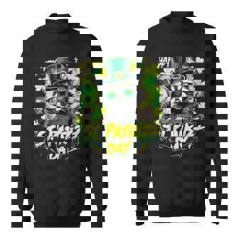 Happy St Pat Rizz Day St Patrick's Day Raccoon Sweatshirt - Monsterry