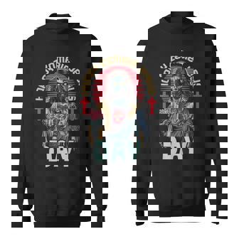 Happy Zombie Jesus Day Skeleton Horror Christ Halloween Sweatshirt - Thegiftio UK