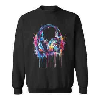 Headphones Music Dj Beatmaker Techno Splash House Music Edm Sweatshirt - Geschenkecke