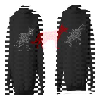Heart Dog Lover German Shepherd Puppy Valentines Day Sweatshirt - Monsterry
