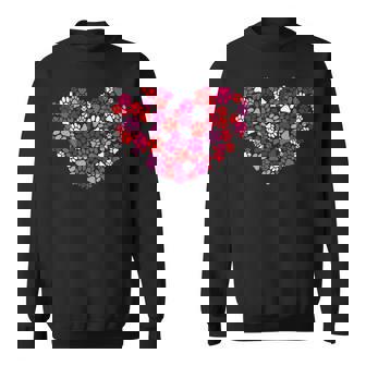 Heart Dog Paws Valentines Day Dog Lover Sweatshirt - Monsterry