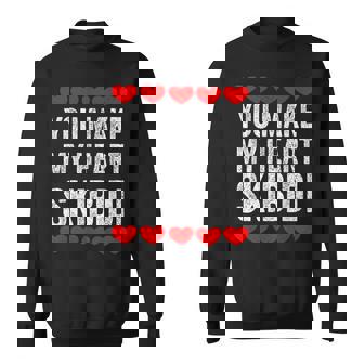 You Make My Heart Skibidi Valentine Day Kids Rizz Love Sweatshirt - Monsterry