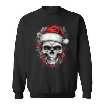 Heavy Xmas Skull With Santa Hat Ugly Hohoho Ho Sweatshirt - Geschenkecke