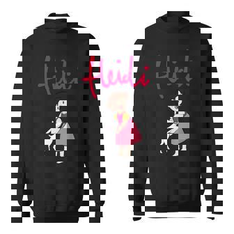 Heidi Avec Chèvre Mignonne Avec Logo Rose Dessin Animé Sweater e - Cadeauxyz