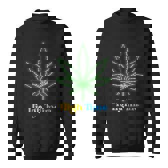 High Time Happy 420 Day Cannabis Weed Marijuana Leaf THC Sweatshirt - Monsterry