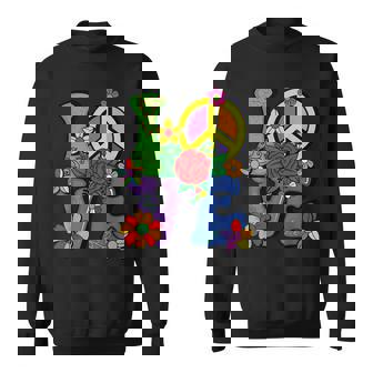 Hippie Love Retro Groovy Tie Dye Rainbow Peace Gnome Sweatshirt - Monsterry
