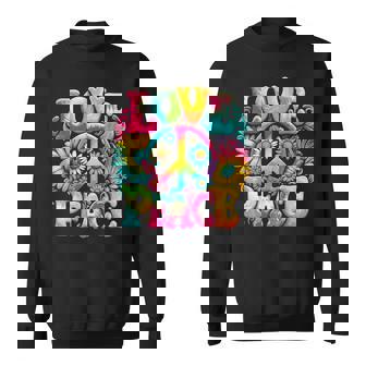 Hippie Peace Sign Love Tie Dye Hippie Sweatshirt - Thegiftio