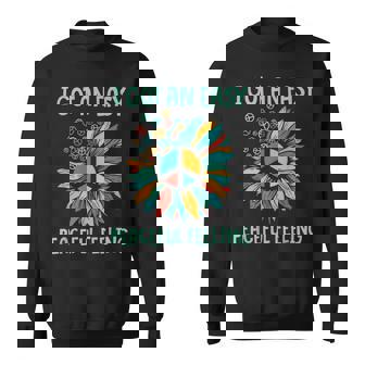 Hippie Sunflower Peace Sign I Got An Easy Peaceful Feeling Sweatshirt - Monsterry