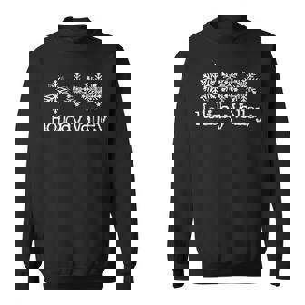 Holiday Valley Mountain Ski Skiing Snowboard Snowflakes Premium Sweatshirt - Monsterry