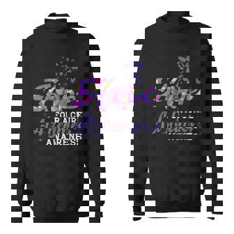 Hope For A Cure Alzheimer's Awareness Purple Graphic Sweatshirt - Monsterry