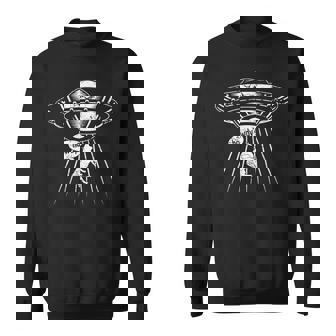 Howdy Western USA America Cowboy UFO Cow Alien Abduction Sweatshirt - Monsterry