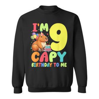 I'm 9 Year Old Capy Birthday To Me 9Th Birthday Capybara Sweatshirt - Thegiftio UK