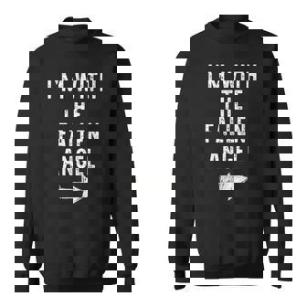I'm With The Fallen Angel Costume Halloween Matching Couple Sweatshirt - Monsterry