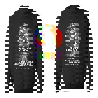 I'm A Gay a Furry Rainbow Fox Wolf Pride Month Sweatshirt - Monsterry