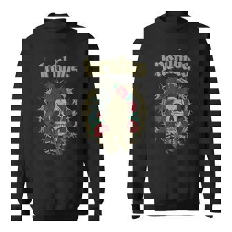 Incubus Skull Roses Thorns Dark Raven Horror Sweatshirt - Monsterry