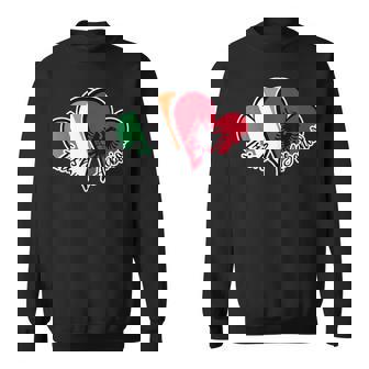 Ireland Albania Flag Heart Half Irish Half Albanian Roots Sweatshirt - Monsterry