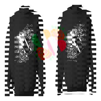 Ireland Trinidad And Tobago Flag Heart Half Irish Half Trini Sweatshirt - Monsterry