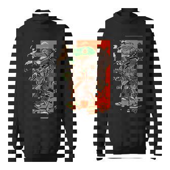Japanese Green Frog Ninja Samurai Katana Sword Tank Top Sweatshirt - Monsterry