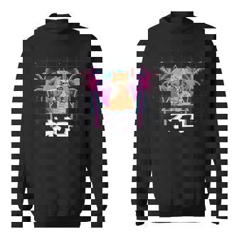 Japonais Samurai Ninja Cat Nekoaporwave Anime Esthétique Sweater e - Cadeauxyz