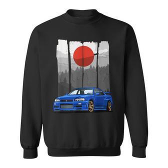 Jdm Skyline 34 Car Tuning Japan Rising Sun Drift Sweatshirt - Geschenkecke