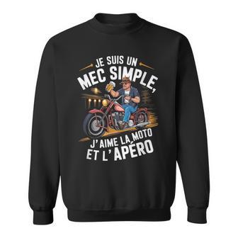Je Suis Un Mec Simple Moto Et Apéro Rétrointage Fan Humour Sweater e - Cadeauxyz