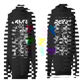 Kawaii Axolotls Of The World Graphic Axolotl Animals Sweatshirt | Mazezy