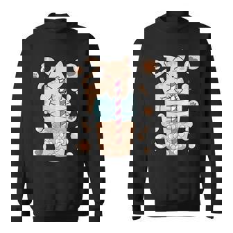 Kawaii Cat Boba Tea Japanese Anime Bubble Tea Neko Sweatshirt - Monsterry