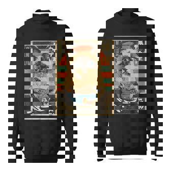Kawaii Siamese Cat Eating Ramen Noodles Anime Ns Sweatshirt - Monsterry