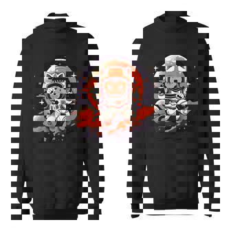 Kawaii Space Cat Retro Astronaut Cute Kitty Neko Cat Stars Sweatshirt - Monsterry