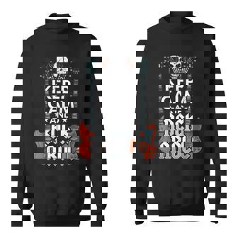 Keep Calm And Rock N Roll Heavy Metal Crâne Guitare Sweater e - Cadeauxyz