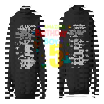 Kids 5 Year Old Circus Birthday Amazing Birthday Boy Five Sweatshirt - Monsterry