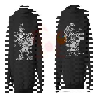 Kids Dabbing Easter Rabbit Leopard Print Wild Animal Spots Sweatshirt - Monsterry
