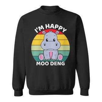 Kids I'm Happy Moo-Deng 2024 Toddler Kids Moo Deng Sweatshirt - Monsterry