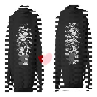 Kids Lion Heart Valentines Day Cute Animal Love Boys Sweatshirt - Monsterry