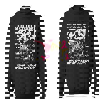 Kids October Monster Truck Breast Cancer Halloween Toddler Boy Sweatshirt - Monsterry