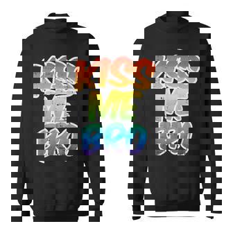 Kiss Me Bro LGBT-Q Rainbow Gay Pride Equality Men Sweatshirt - Monsterry